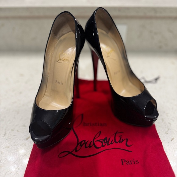 Christian Louboutin Shoes - Christian Louboutin Lady Peep 150 Patent Leather Pumps – Size 38
